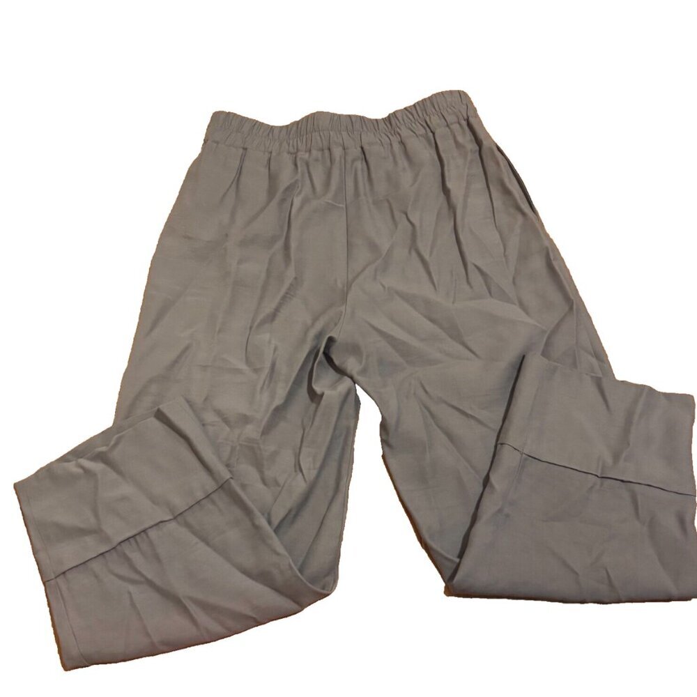 Zara Women’s Gray Cropped Pants Wide Leg w/ Pockets SUPER SOFT - Size M - Picture 2 of 5